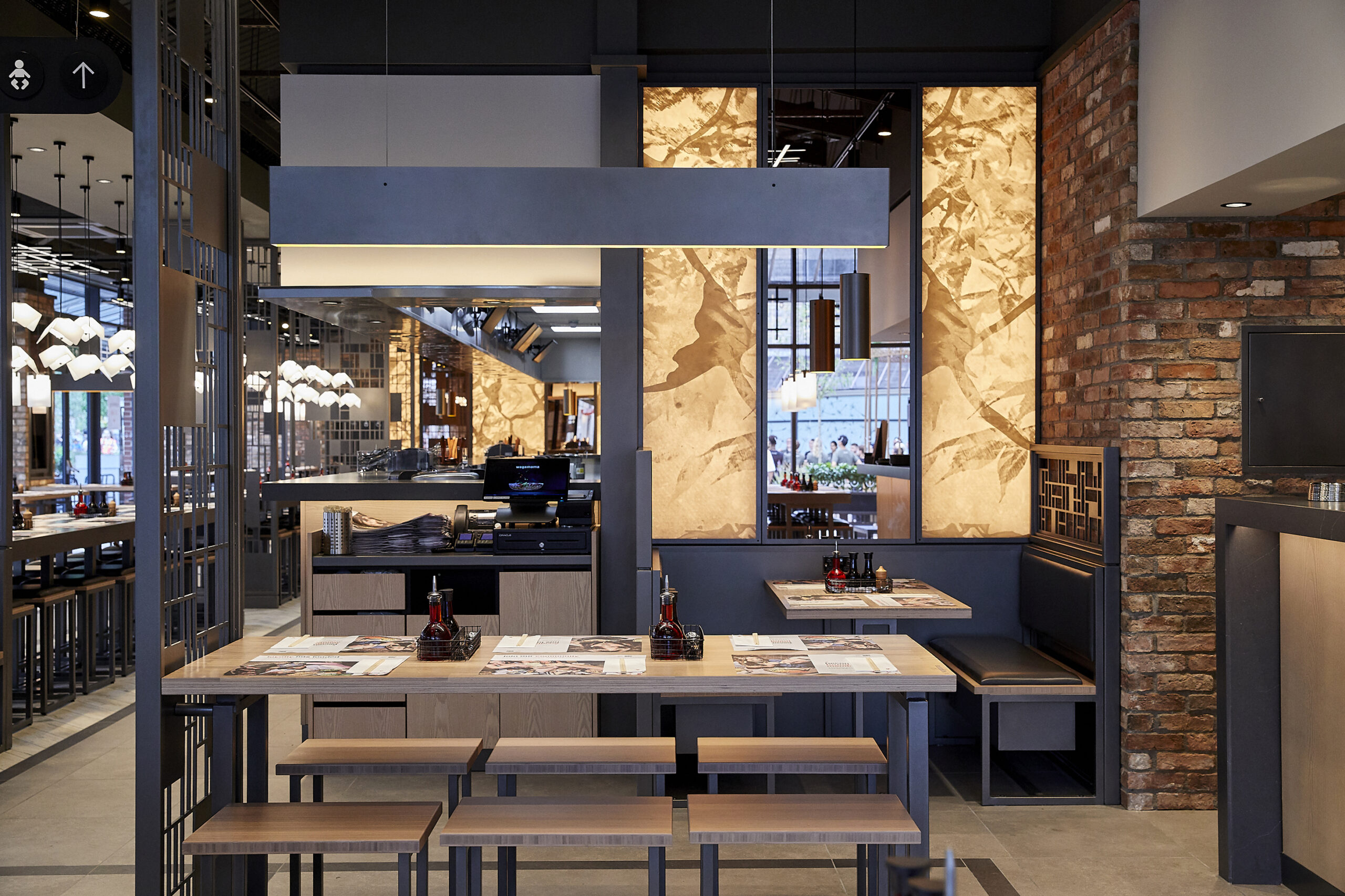 ChopValue tables and benches at wagamama’s Clarks Village location.